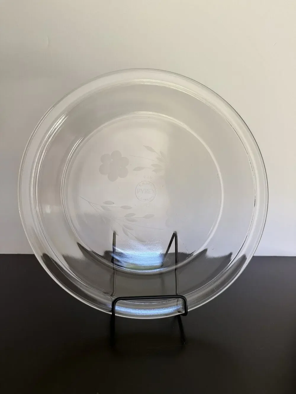Rare Vintage PYREX 209 Etched Floral Glass Pie Plate 9” USA Baking Dish